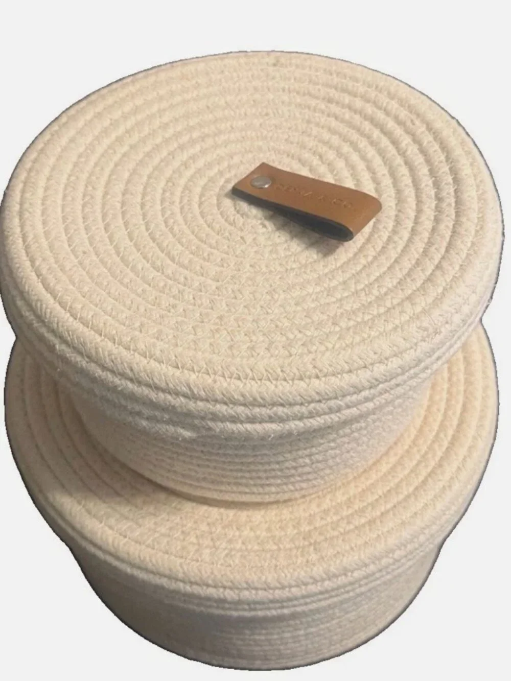 Braided Storage Baskets In Elegant Designs for Home and Office Use 2 Pieces Set
